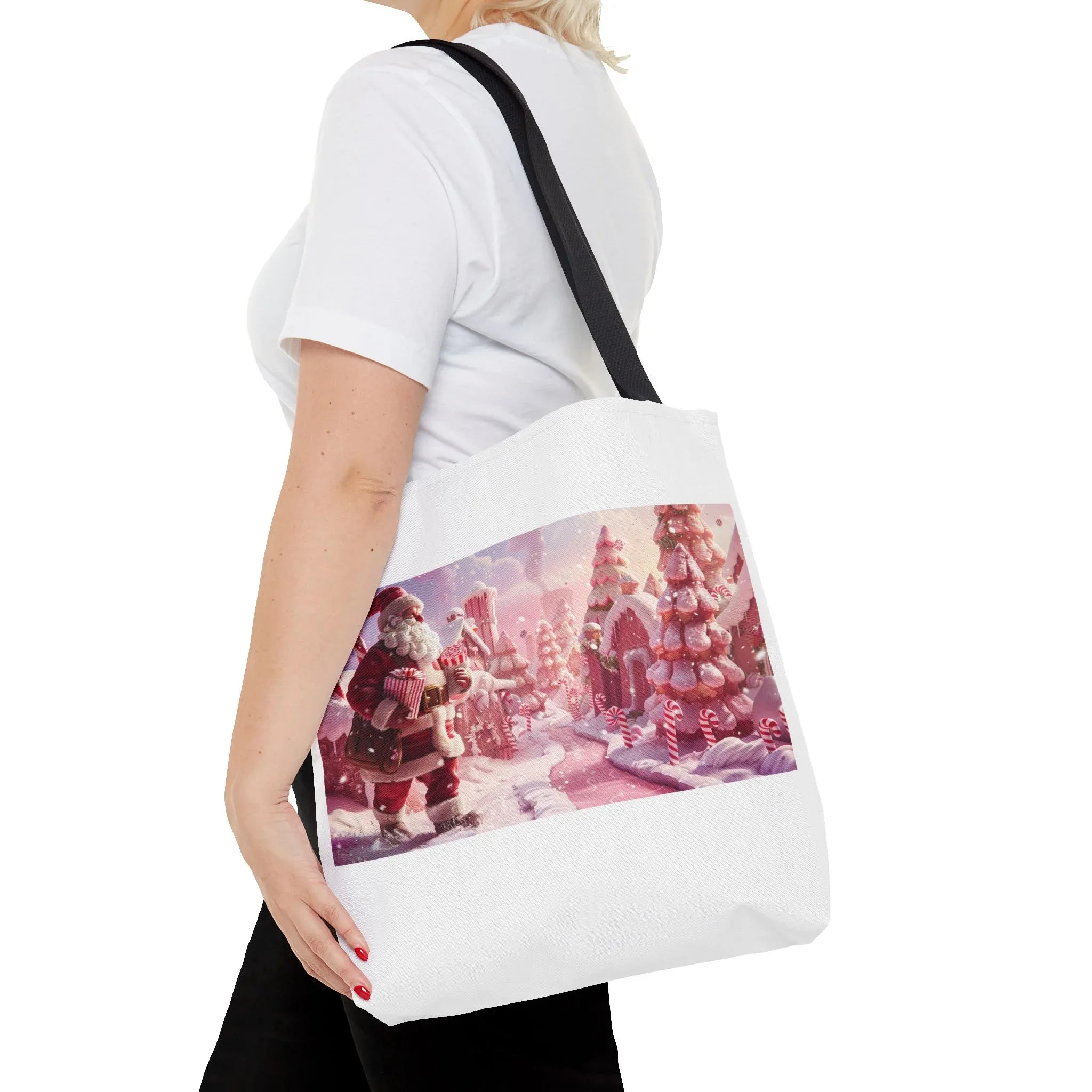 Santa Claus Holiday Tote Bag, AOP Printing, Christmas Gift Bag, Festive Shopping Tote, Fun Winter Accessories, Unique Holiday Item - 250 USA Celebration