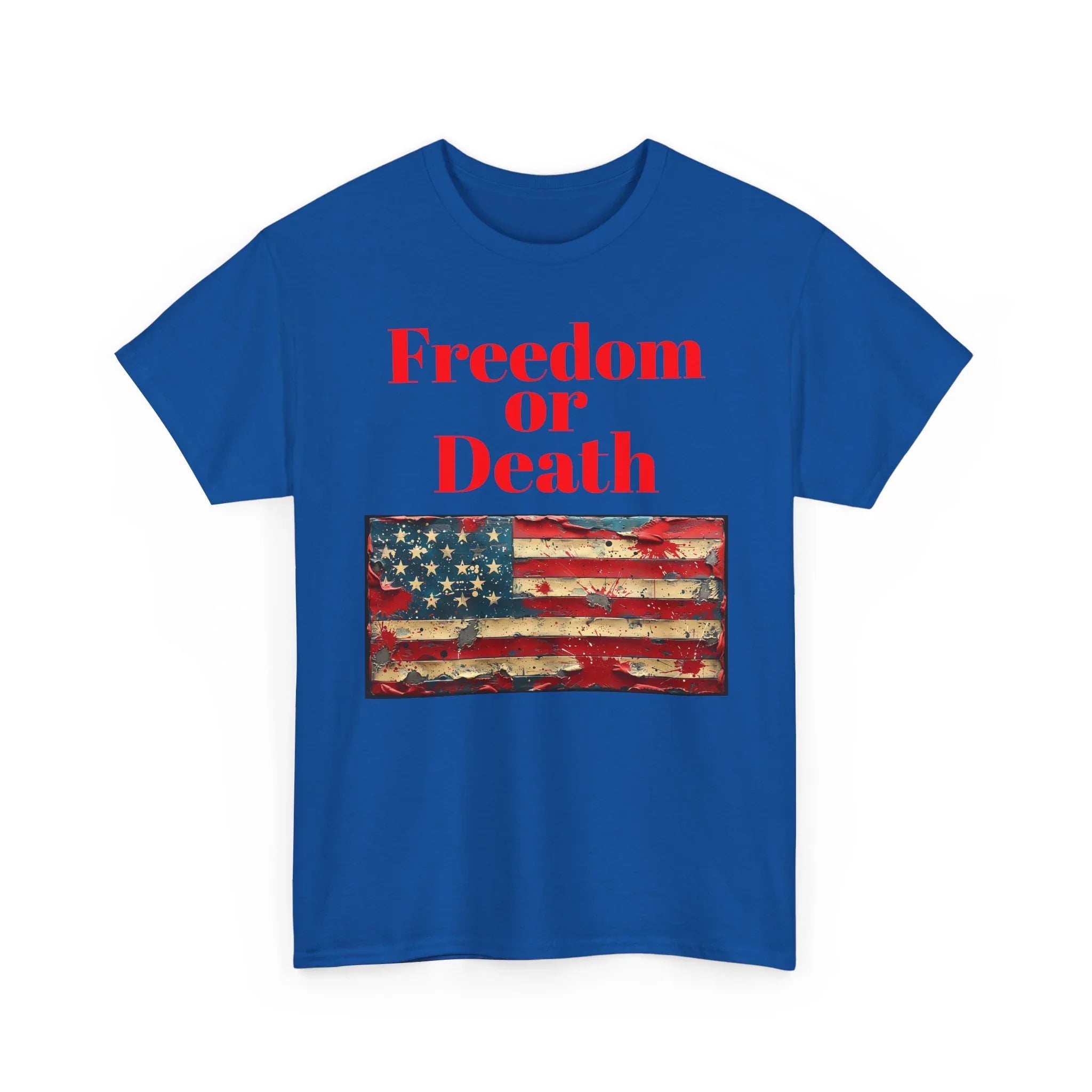 Freedom or Death American Flag T-Shirt | America First Vintage Flag Tee, Patriotic T-Shirt, America First, 250 America - 250 USA Celebration