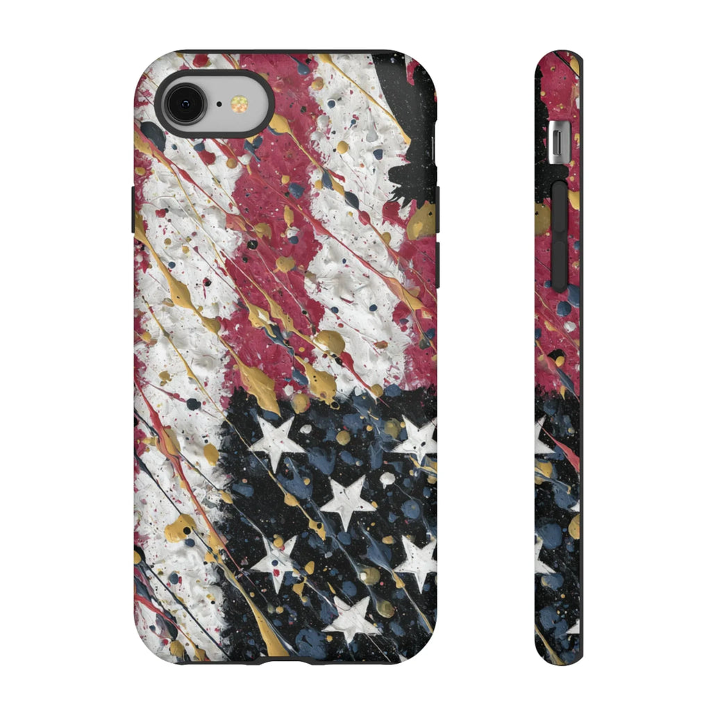 Abstract Drip American Flag Phone Case | Tough Case - 250 USA Celebration