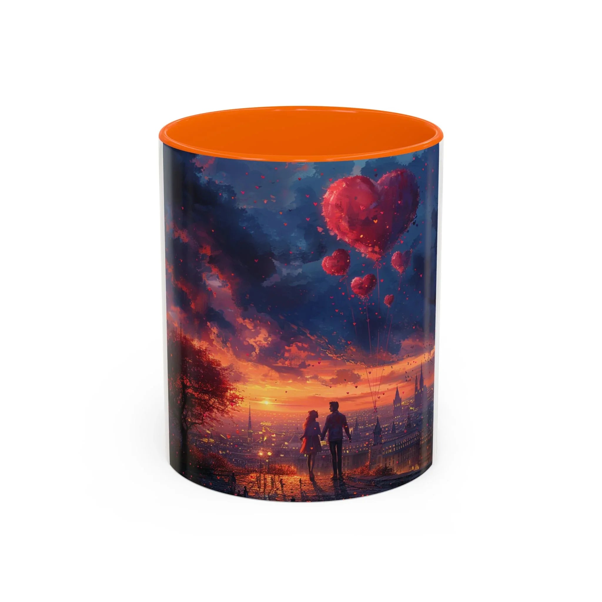 Romantic Sunset Coffee Mug, Love Gift Couples, Heart Design, Cozy Gift for Friends, Coffee Lover Gift, Valentine's Day Women's Merchandise - 250 USA Celebration