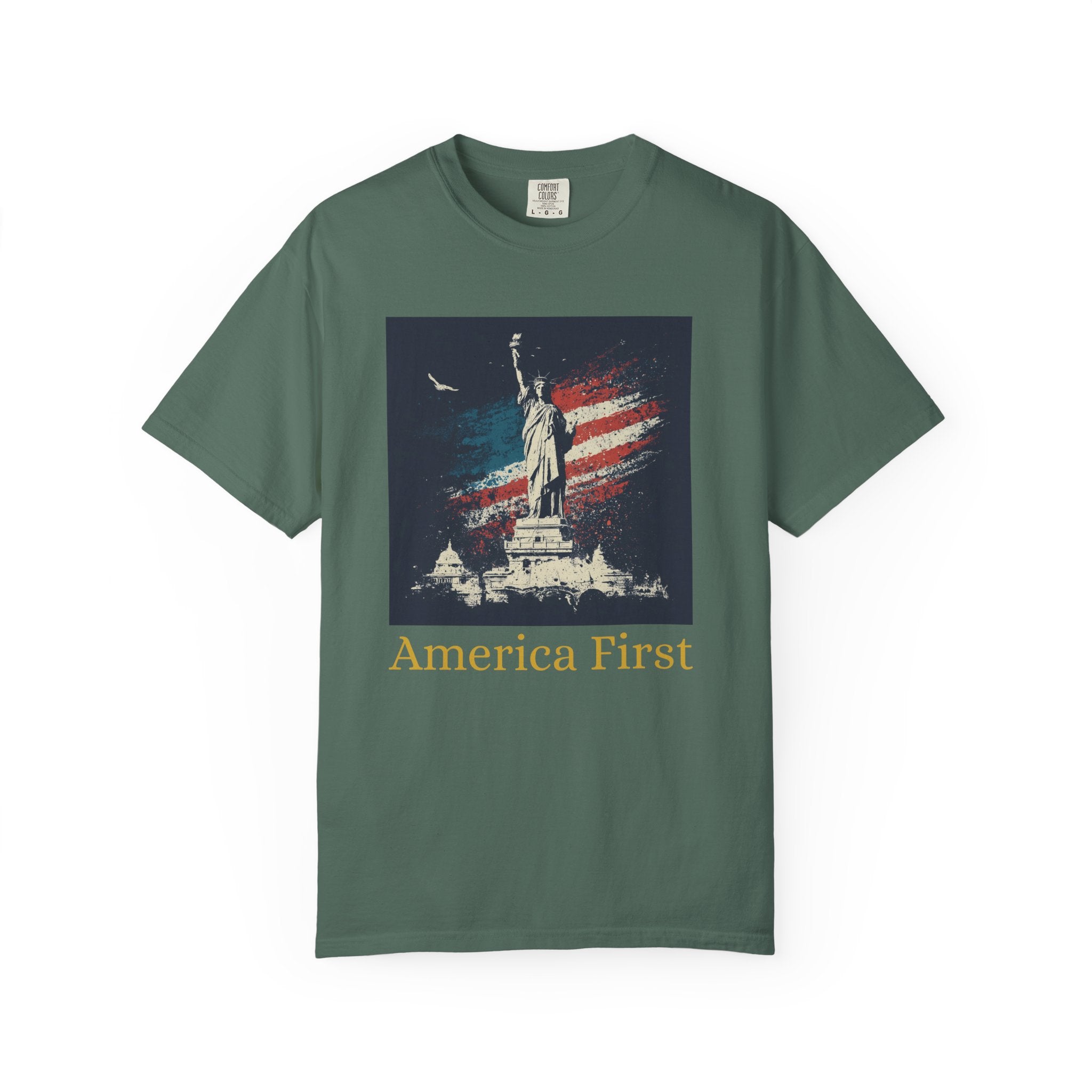 America 250 Statue of Liberty - America First | Official 250th Anniversary EditionAmerica First Bald Eagle T-shirt | Patriotic Flag Eagle Tee