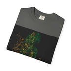 Green Floral Silhouette T-shirt | Botanical Sparkle Art abstract art t-shirt, women's, abstract graphic tee women, girls abstract shirt - 250 USA Celebration