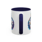 Psychedelic Mushroom Peace Sign Mug | Neon Tie-Dye Peace Script - 250 USA Celebration