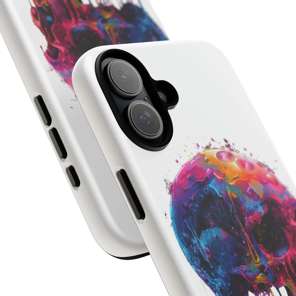 Colorful Drip Skull Phone Case | Hard Plastic Protective Case - 250 USA Celebration