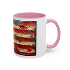 Colorful Mugs (11oz, 15oz), American Flag, Patriotic Flag coffee cup