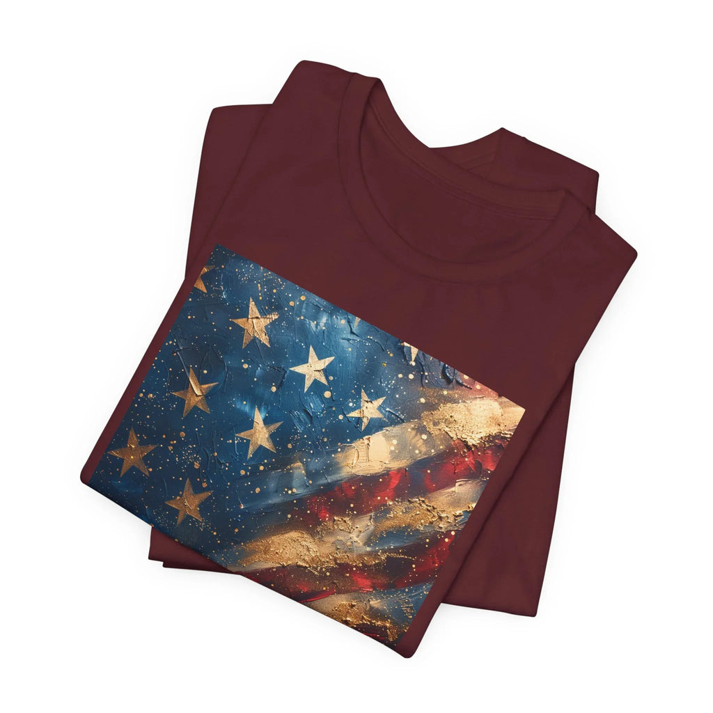 Patriotic Short Sleeve Tee, Unisex Casual Wear, Fourth of July Shirt, Independence Day Gift, Amercan Flag T-Shirt - 250 USA Celebration