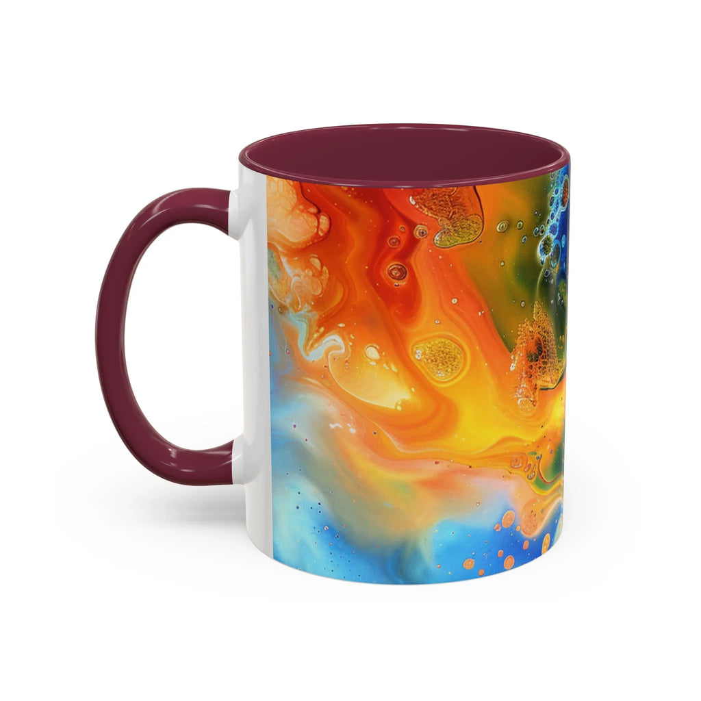 Colorful Mugs (11oz, 15oz) Intense abstract oil splat- coffee cup - 250 USA Celebration