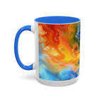 Colorful Mugs (11oz, 15oz) Intense abstract oil splat- coffee cup - 250 USA Celebration