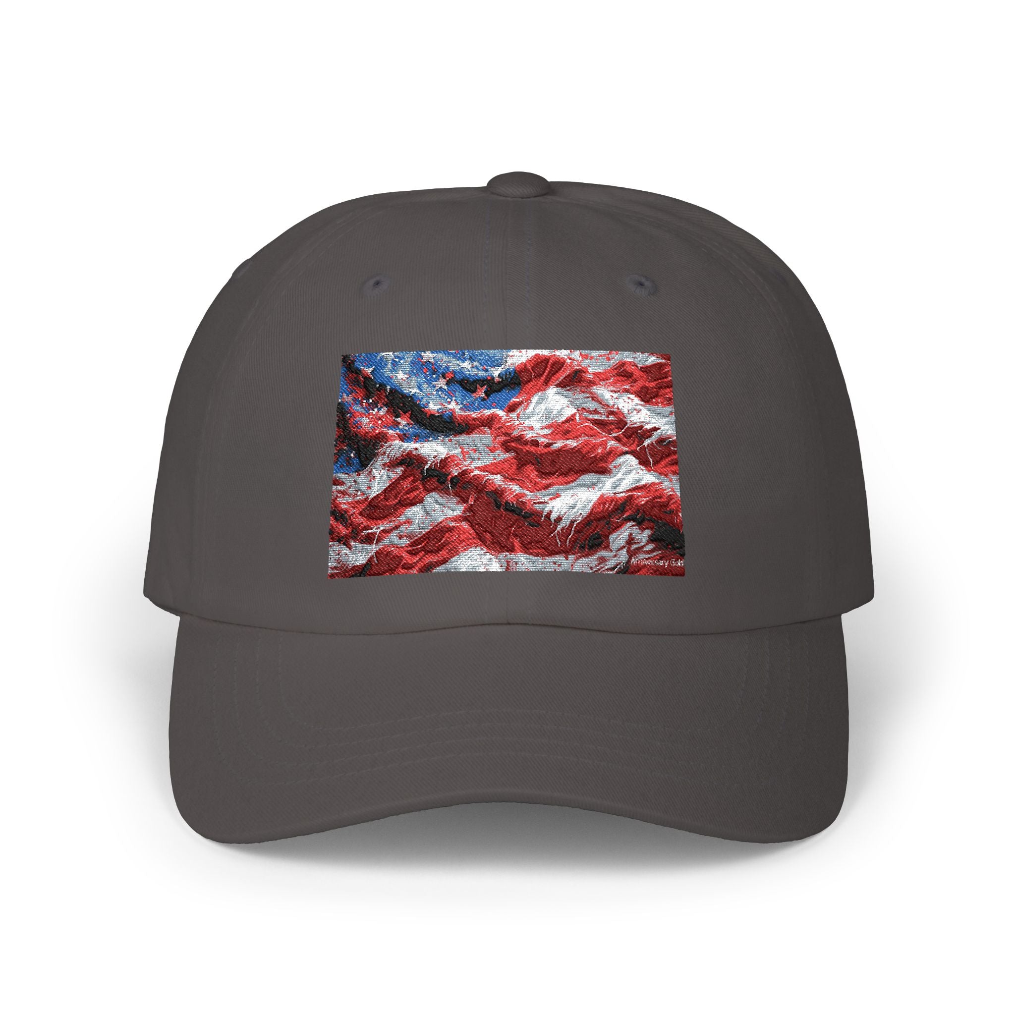 American Flag Dad Cap — Red White Blue Sequin Wave Baseball Hat