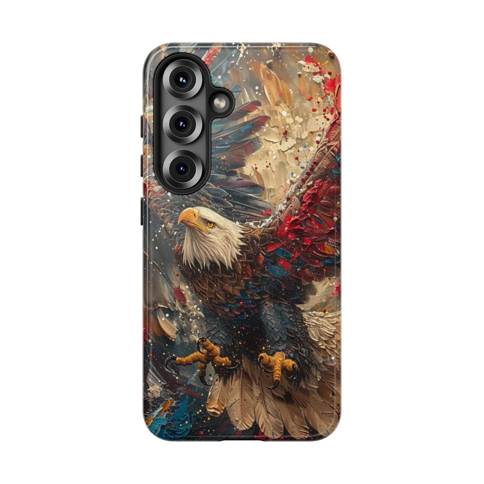 Patriotic Bald Eagle Tough Case | iPhone Phone Case, Red Blue Feather Art - 250 USA Celebration