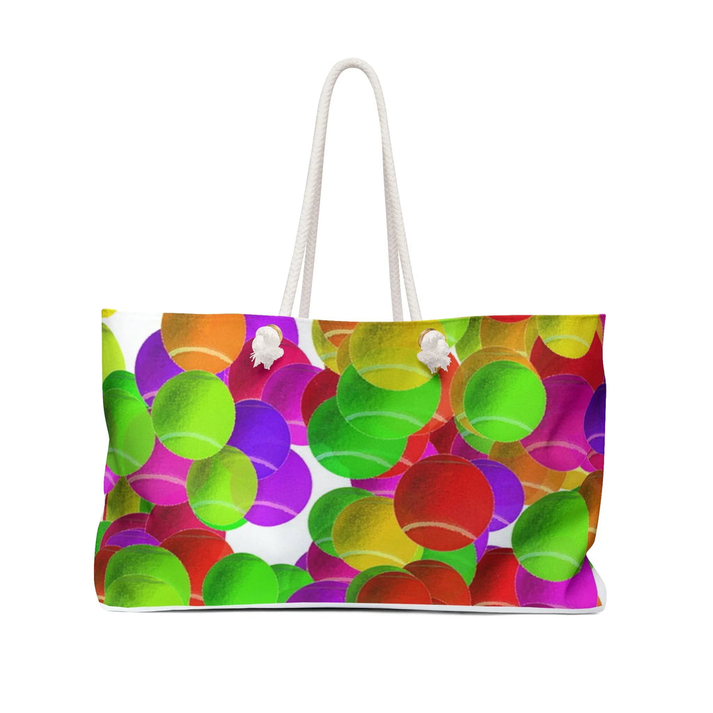 Tennis Anyone Love Weekender Bag | Colorful Tennis Ball Pattern, Tennis Anyone, Love, Tennis Bag, Love Tennis Anyone, Weekend Bag - 250 USA Celebration
