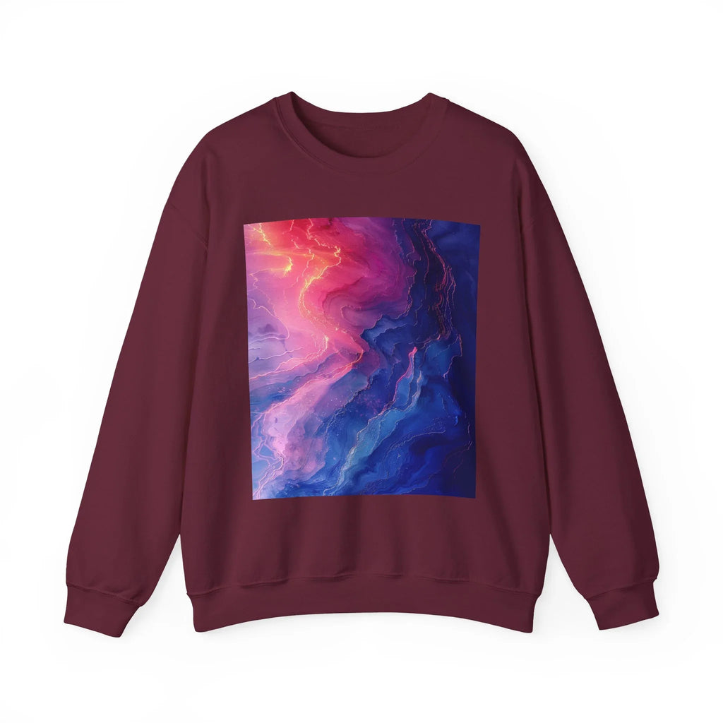 Abstract Nebula Art Crewneck Sweatshirt | Colorful Galaxy Print - 250 USA Celebration