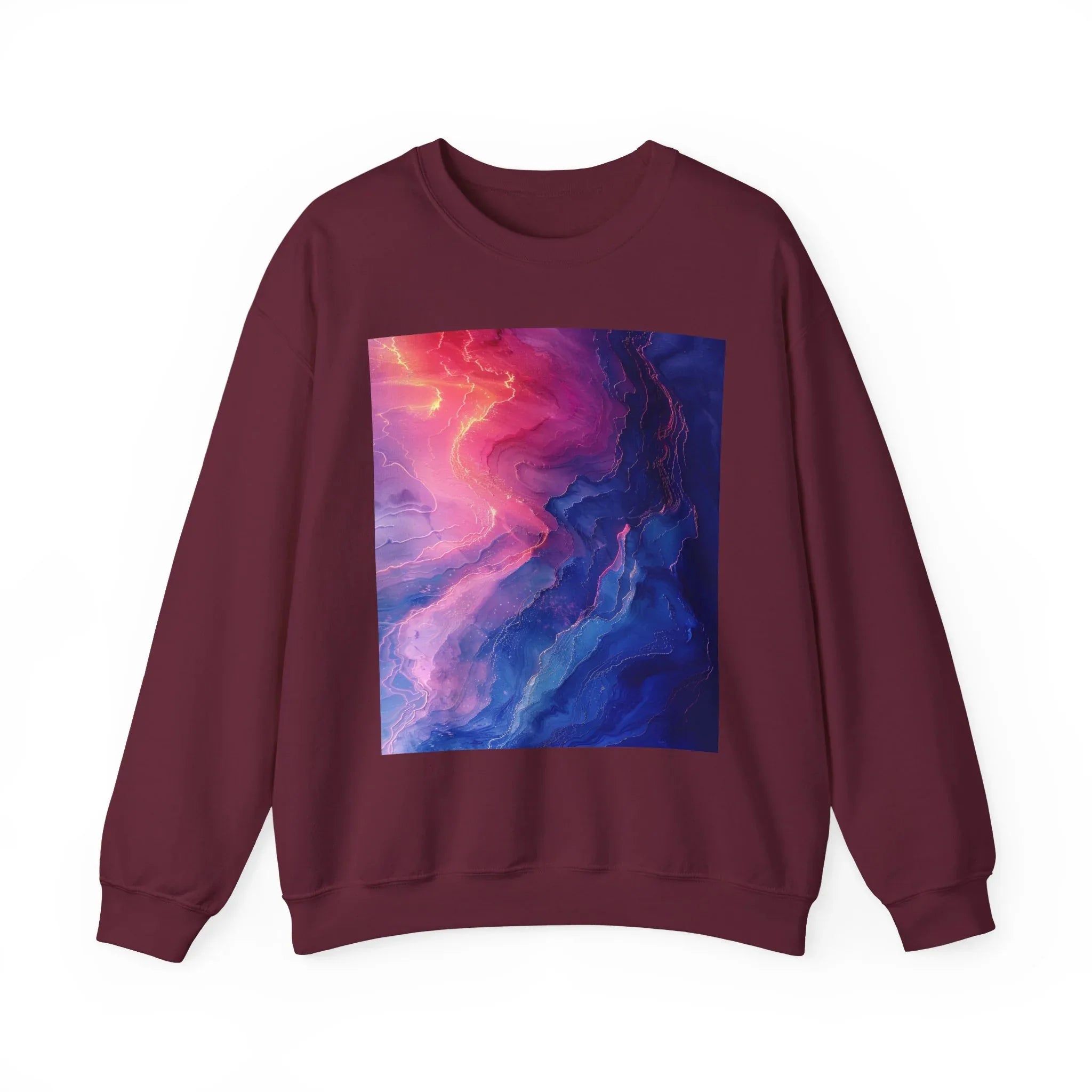 Abstract Nebula Art Crewneck Sweatshirt | Colorful Galaxy Print - 250 USA Celebration