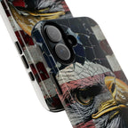 American Flag Bald Eagle phone case | Patriotic iPhone cover, cracked vintage flag design - 250 USA Celebration