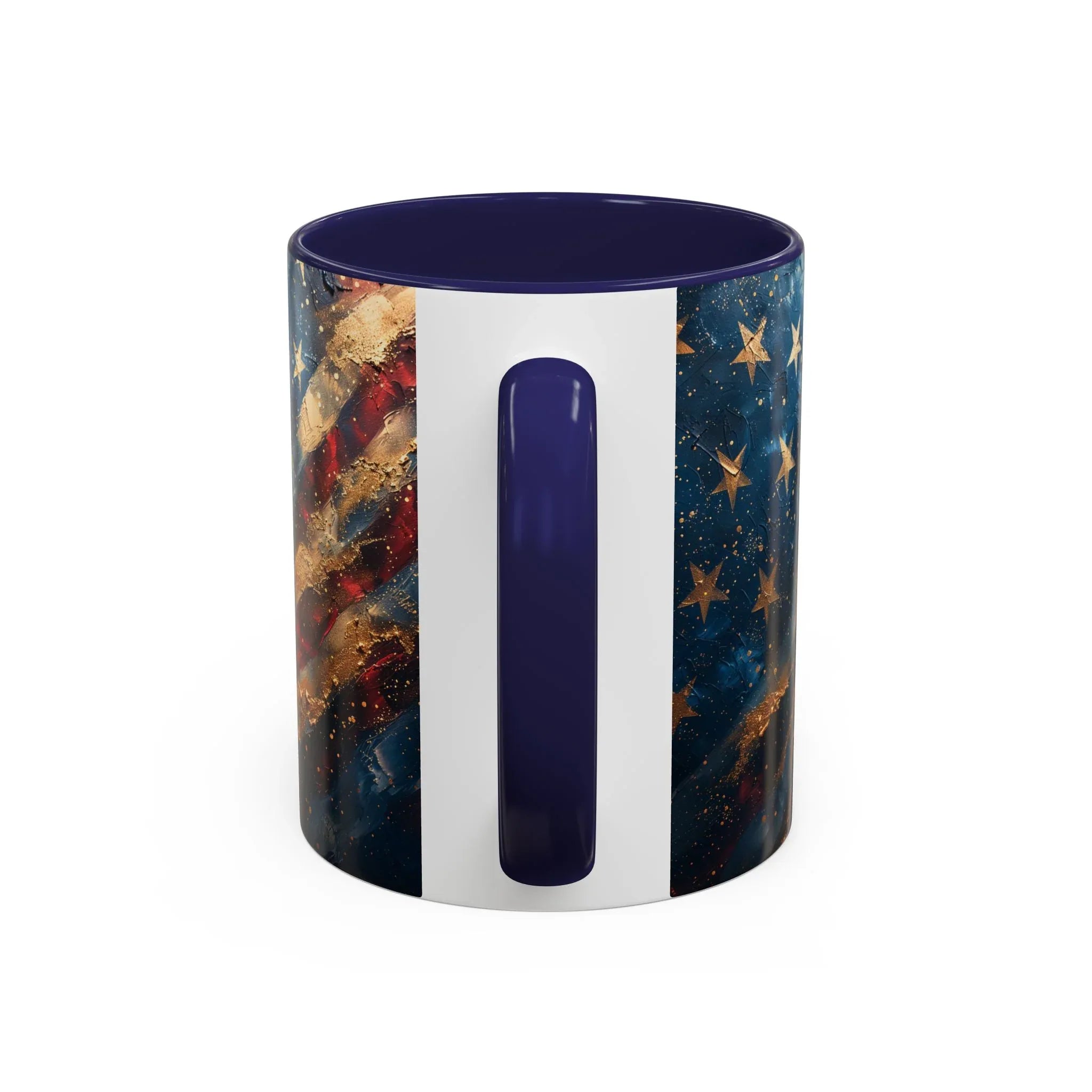 Distressed American Flag Accent Coffee Mug | 11oz 15oz - 250 USA Celebration