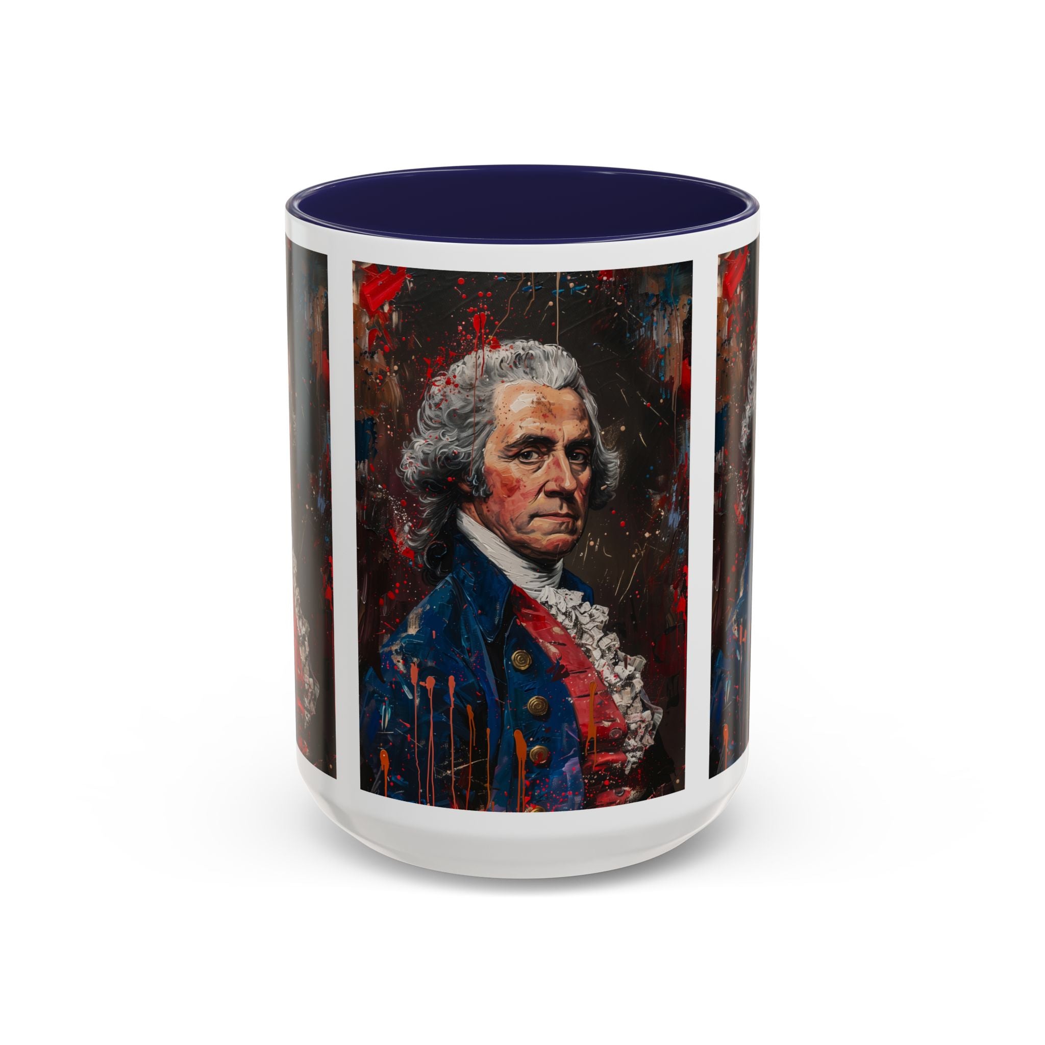 Historical Portrait Accent Mug — Patriotic Vintage-Style Coffee Cup