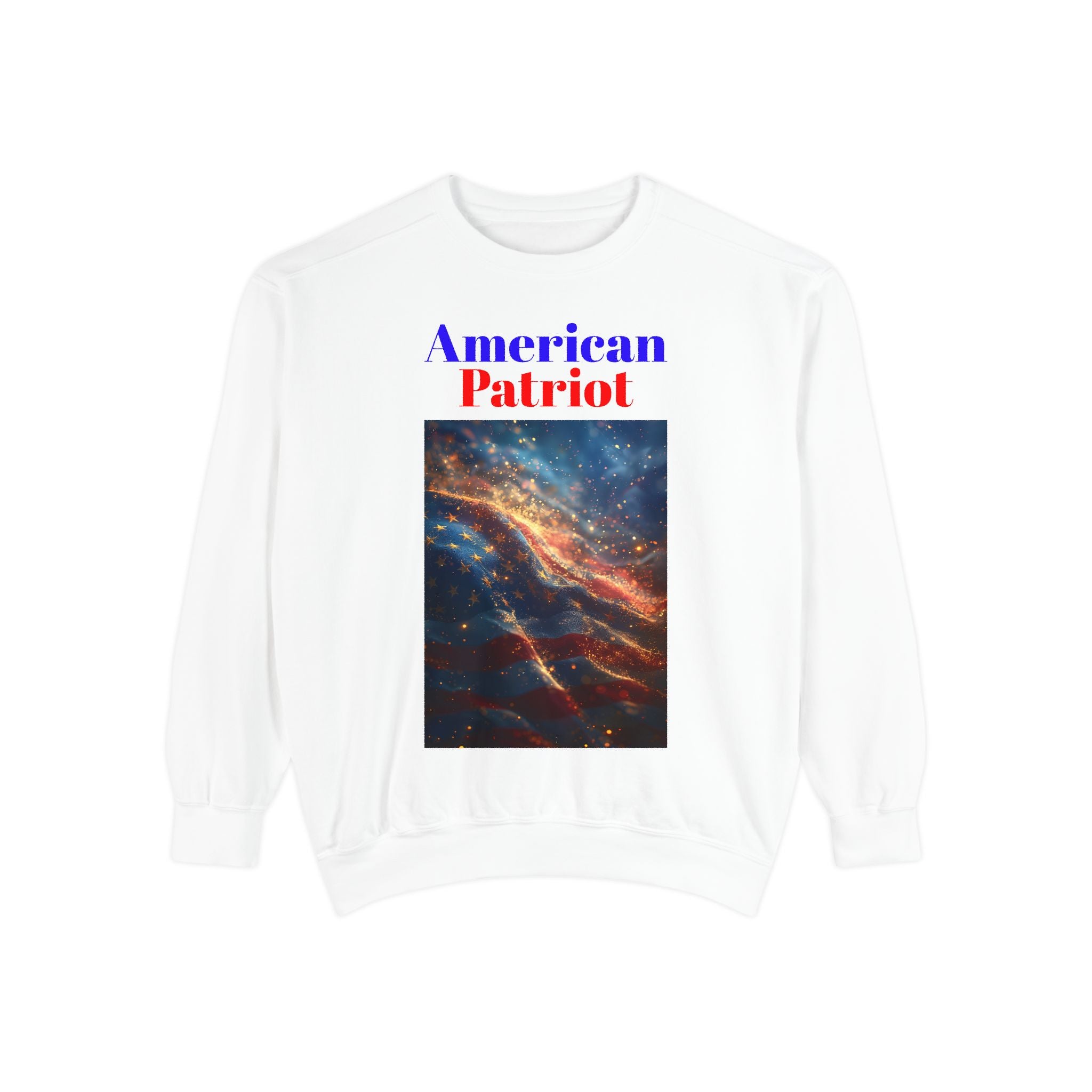 American Patriot Sweatshirt — Stars & Stripes Galaxy Crewneck