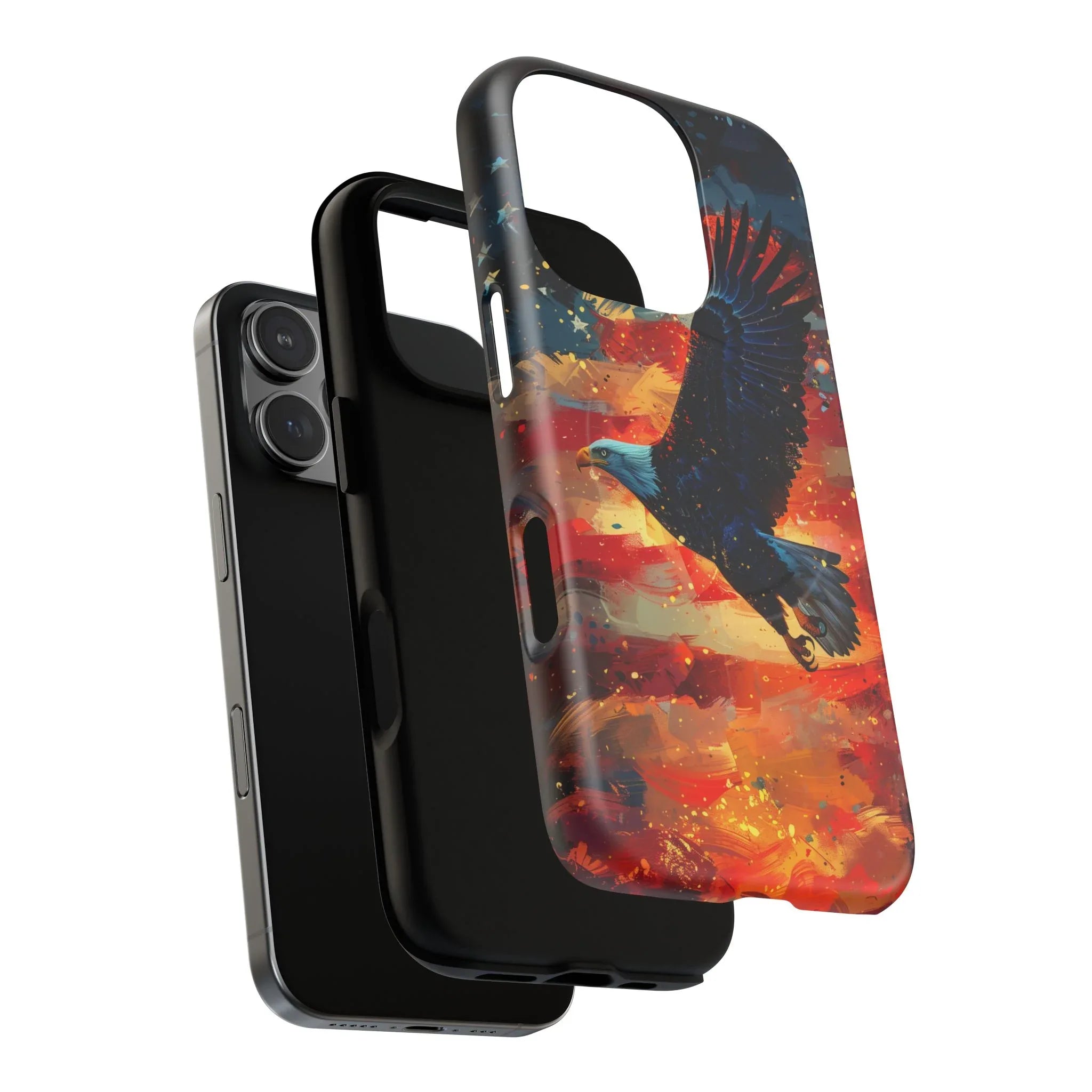 Eagle Flag Magnetic Phone Case, Patriotic iPhone Cover, Tough Cell Phone Cases, Gift for Veterans, Independence Day Accessories - 250 USA Celebration