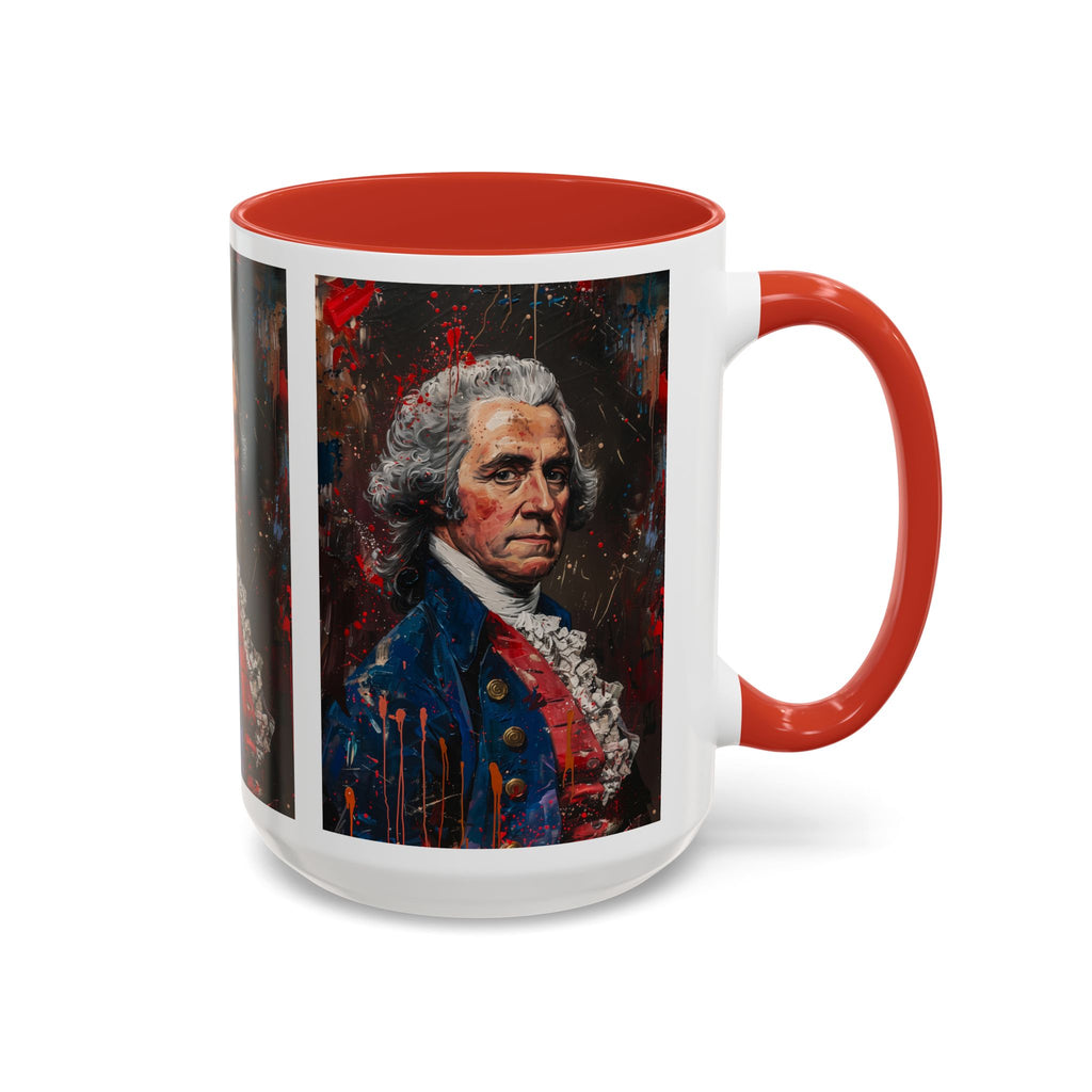 Historical Portrait Accent Mug — Patriotic Vintage-Style Coffee Cup