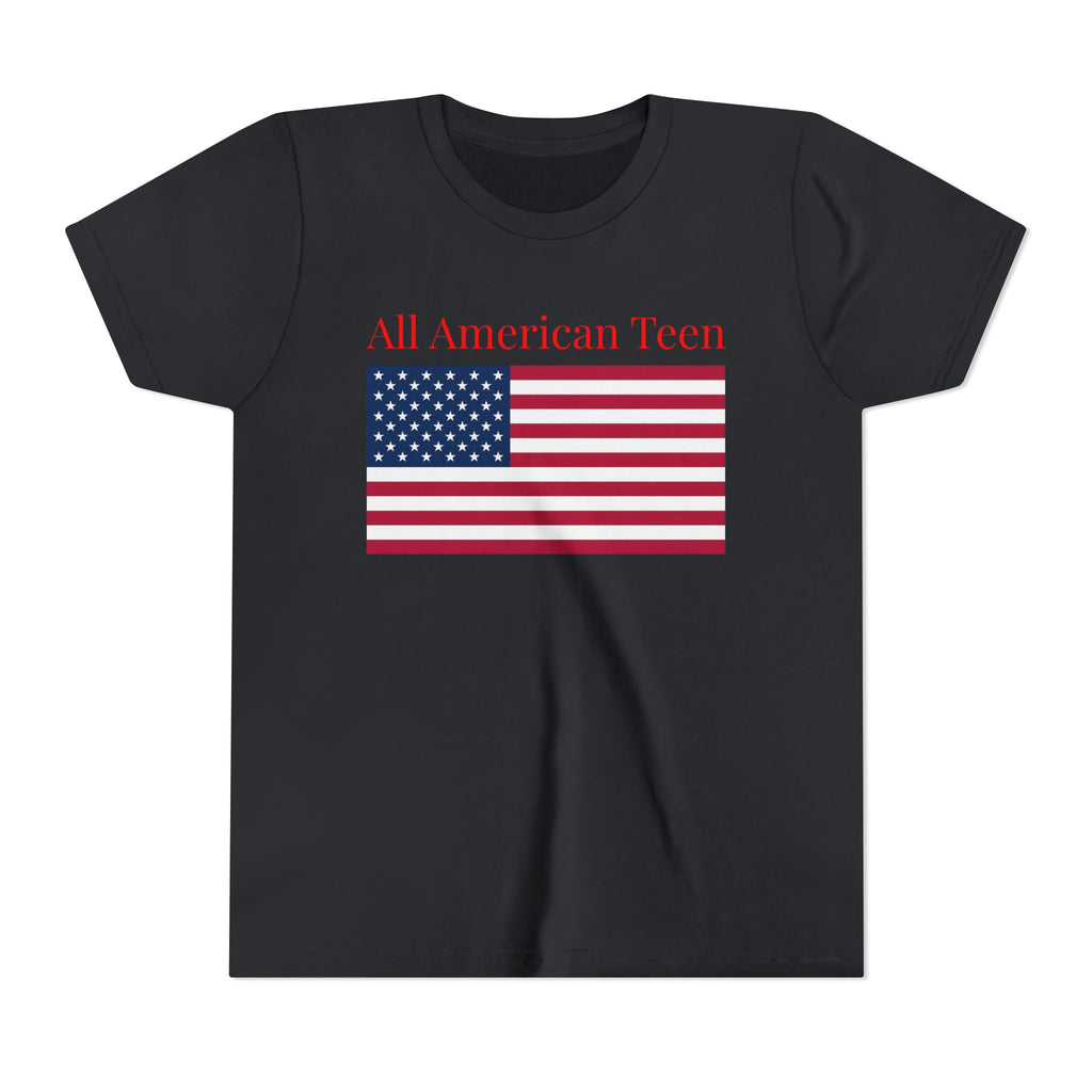 All American Teen Youth Tee - Patriotic American Flag Shirt for Teens
