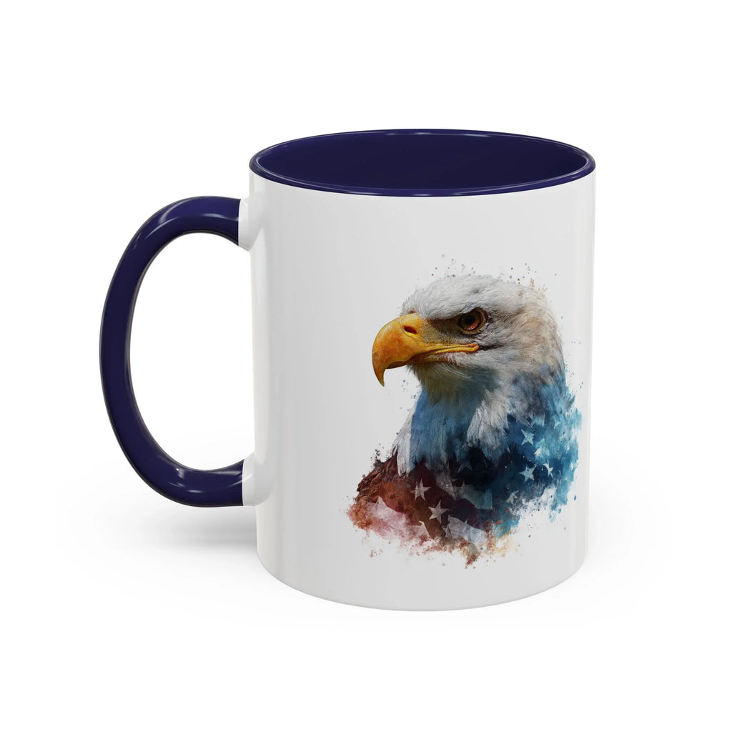 American Bald Eagle watercolor, Coffee Mug | Patriotic flag design - 250 USA Celebration