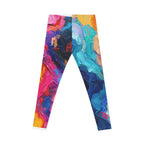Abstract Color Splash Leggings — Vibrant All-Over Print Women’s Activewear