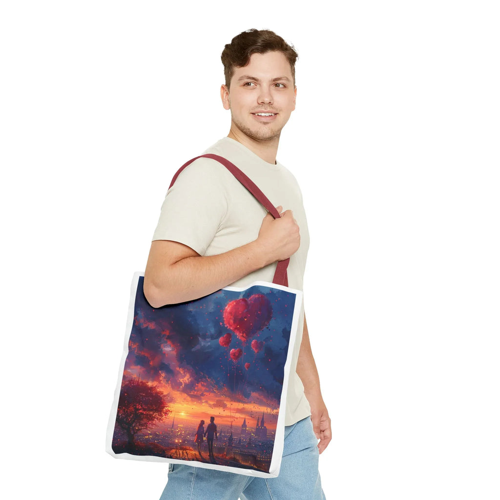 Romantic Heart Tote Bag, Date Nights, Valentine's Day, Travel, Valentine's Day Women's Merchandise, Cute Love Apparel, Valentine's Gifts, - 250 USA Celebration