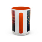 Colorful Mugs (11oz, 15oz) American Eagle Flying Coffee Cup, Patriotic American Eagle flying with American Flag in background - 250 USA Celebration