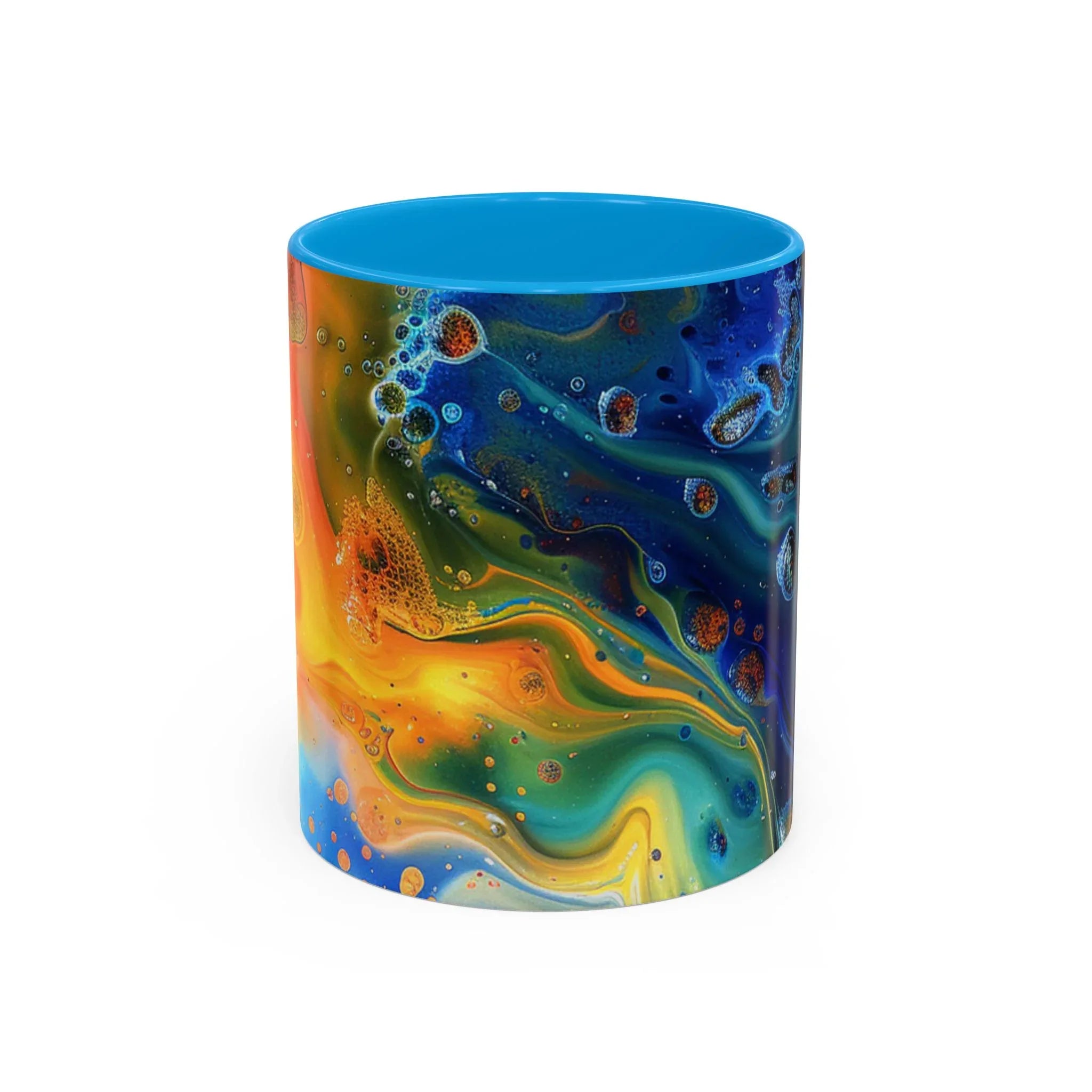 Colorful Mugs (11oz, 15oz) Intense abstract oil splat- coffee cup - 250 USA Celebration