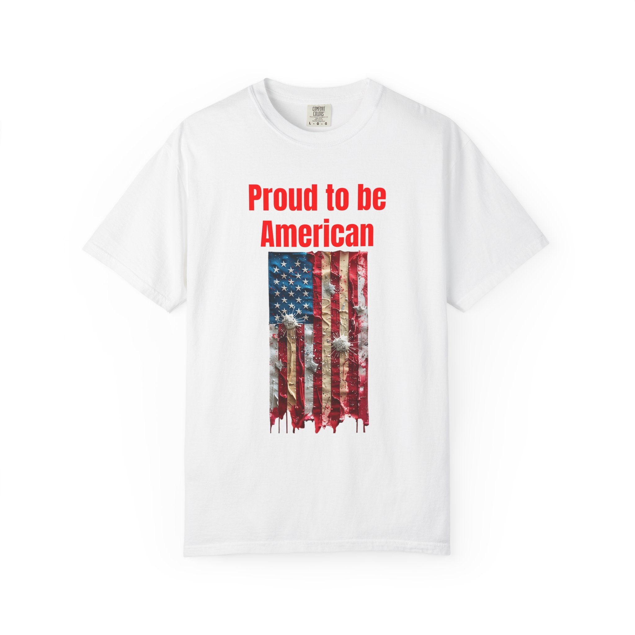 Proud to be American T-Shirt — Distressed Flag Patriotic Tee for 4th of July