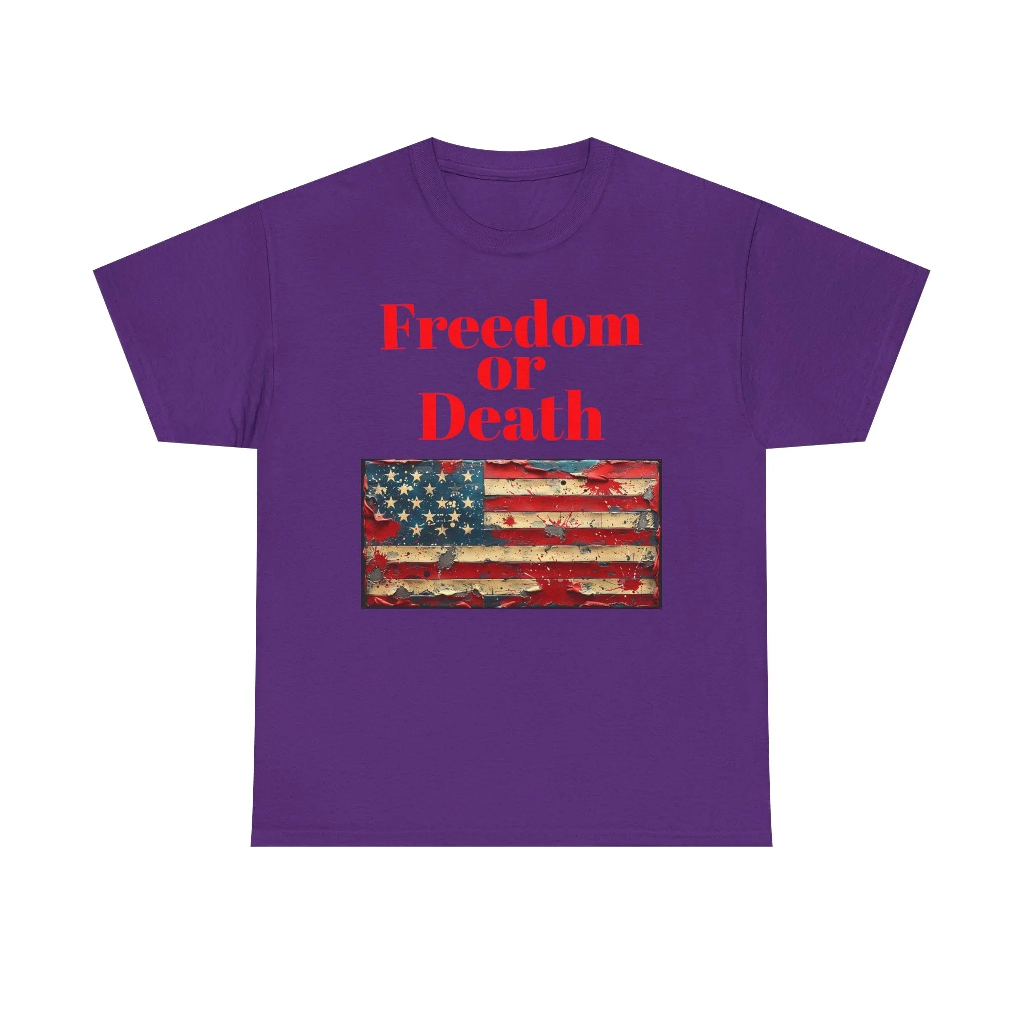 Freedom or Death American Flag T-Shirt | America First Vintage Flag Tee, Patriotic T-Shirt, America First, 250 America - 250 USA Celebration