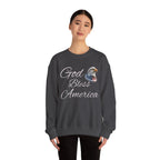 God Bless America eagle graphic Sweatshirt | patriotic USA flag-inspired design - 250 USA Celebration
