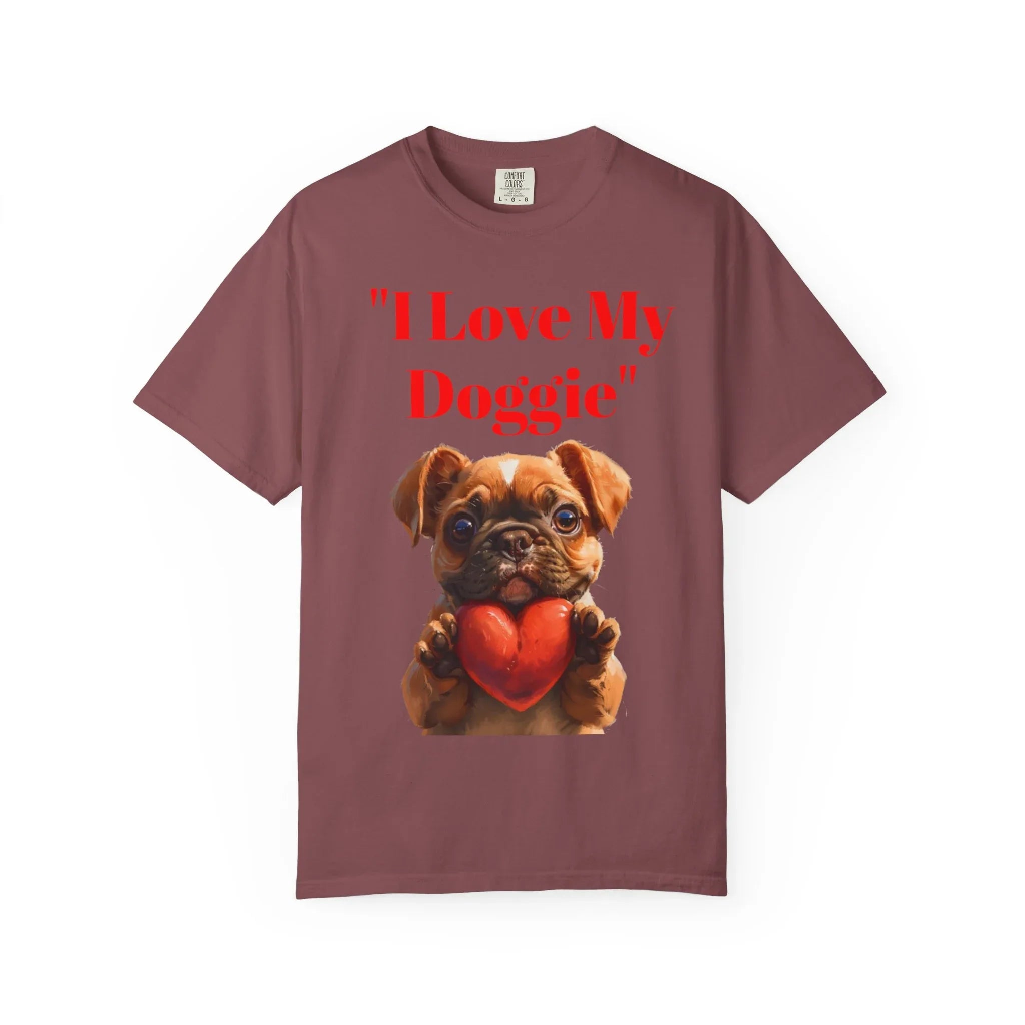 Cute French Bulldog Puppy Holding Red Heart T-shirt | Dog Lover Cartoon - 250 USA Celebration