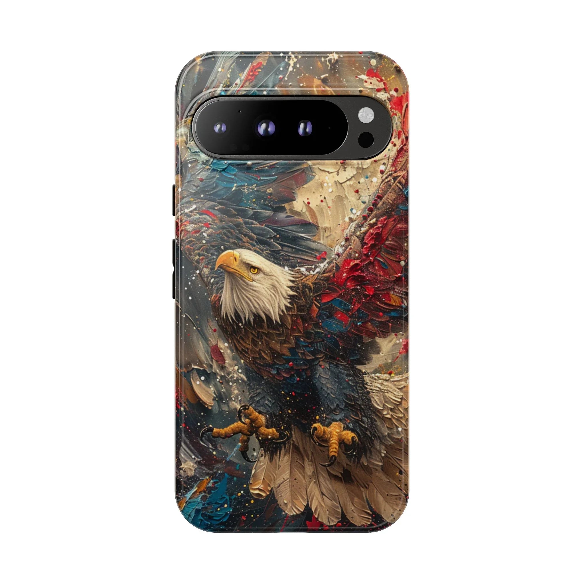 Patriotic Bald Eagle Tough Case | iPhone Phone Case, Red Blue Feather Art - 250 USA Celebration