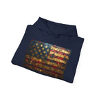 Distressed American Flag Hoodie – Vintage USA Patriotic Pullover