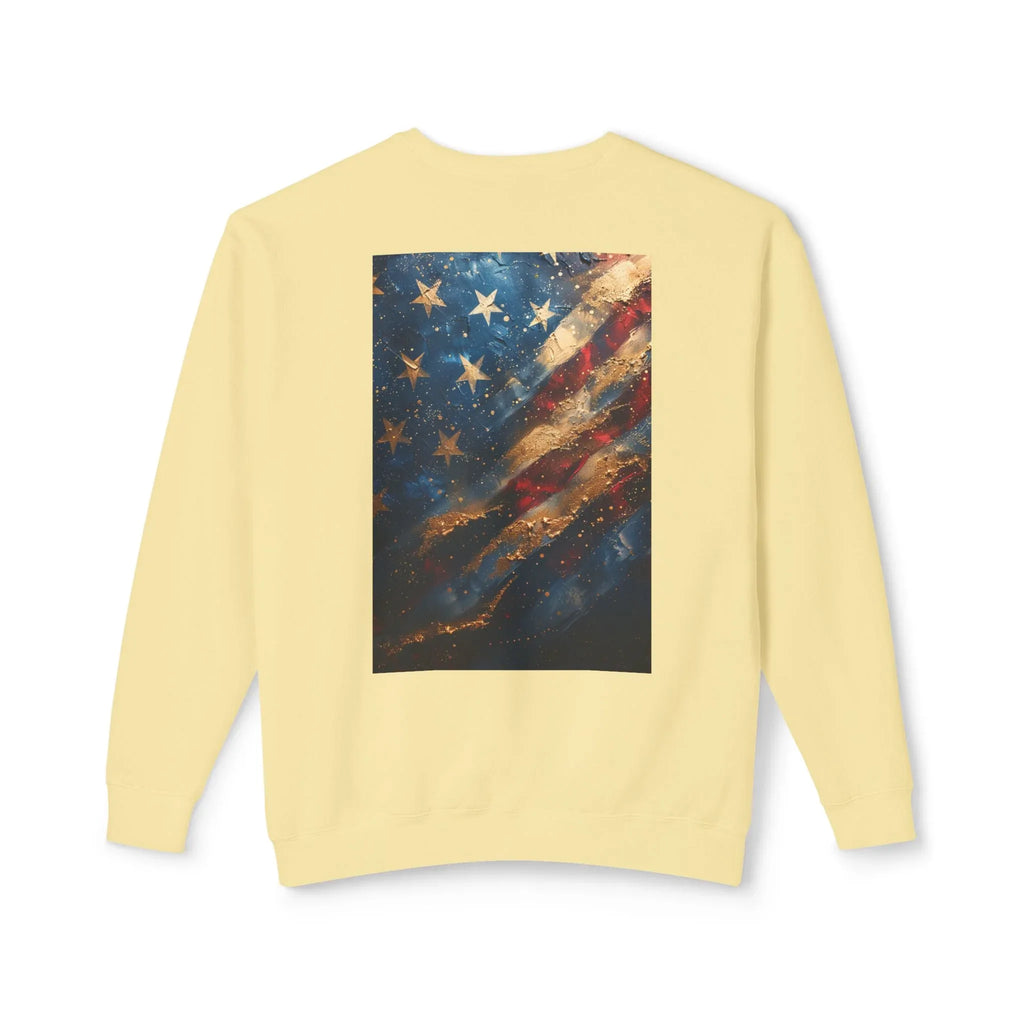 Lightweight Crewneck Sweatshirt, Patriotic American T-Shirts, Flag T-Shirts, Independence Tees, Funny Patriotic Shirts, Custom American Tees - 250 USA Celebration
