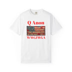 Q Anon WWG1WGA T-Shirt | American Flag Graphic Tee - 250 USA Celebration