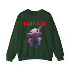 Goth Life Axolotl Sweatshirt | Cute Goth Axolotl Illustration - 250 USA Celebration