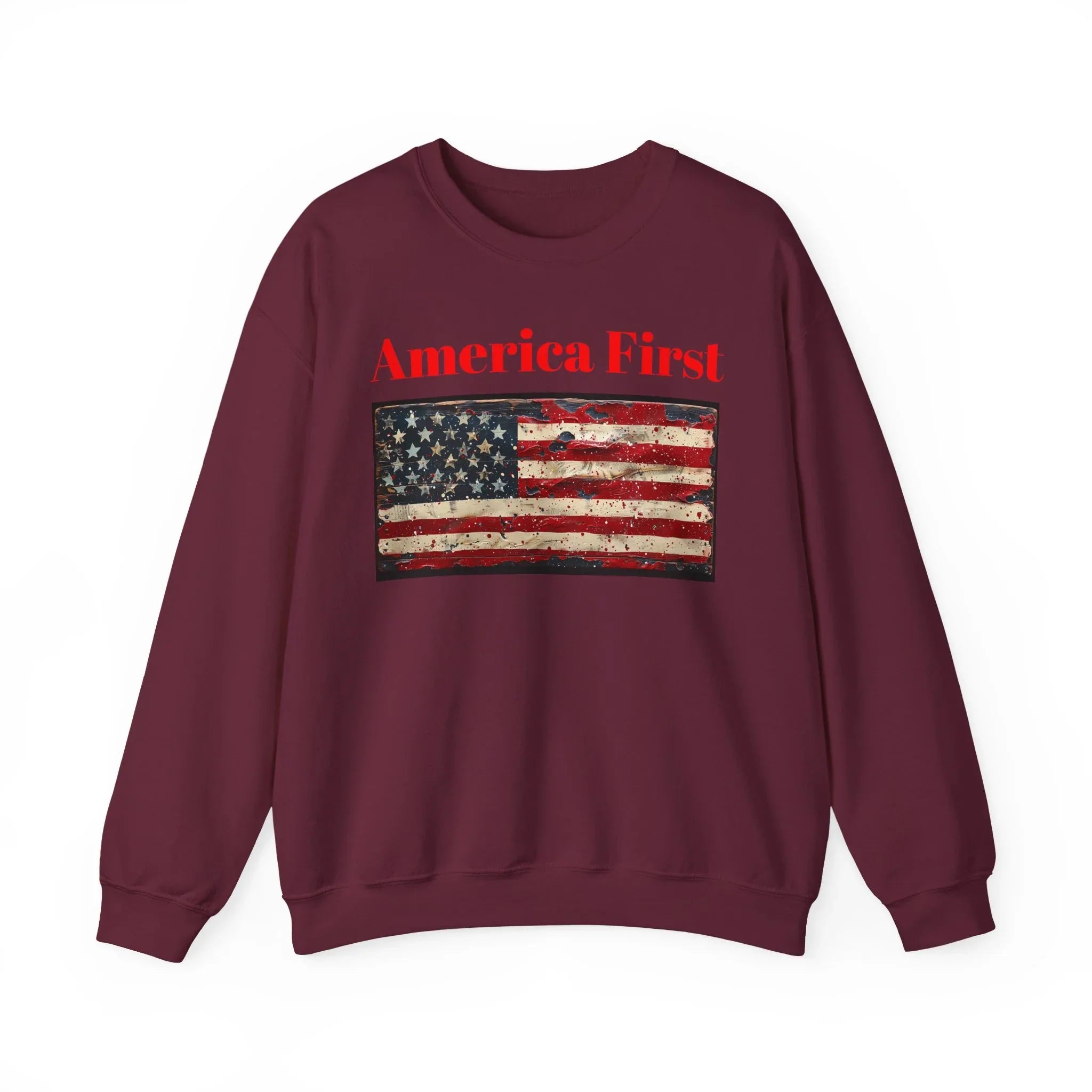 Patriotic American Crewneck Sweatshirt, USA Graphic Tees, Flag T-Shirts, Independence Apparel, Funny Patriotic Shirts, Custom American Tees - 250 USA Celebration