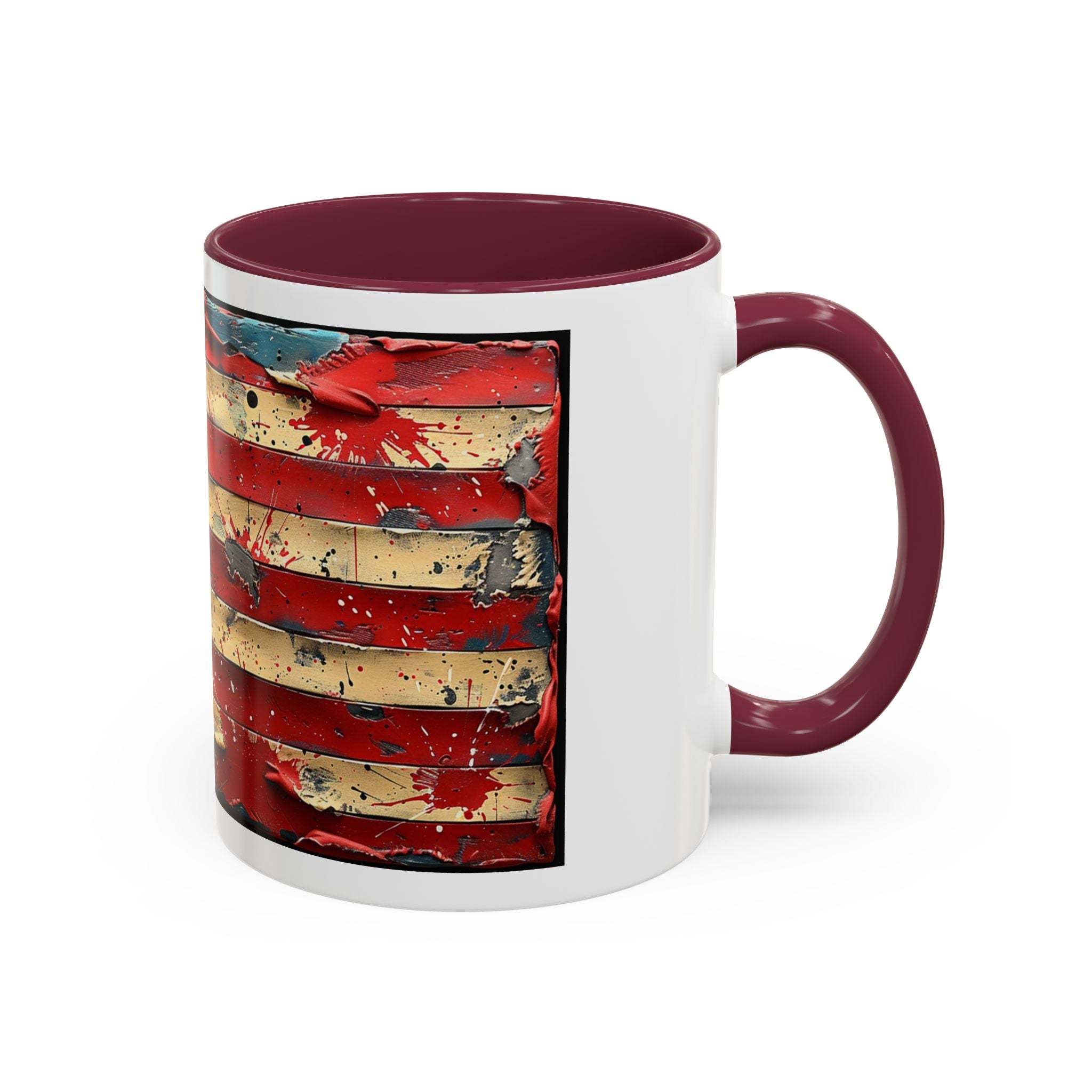 Colorful Mugs (11oz, 15oz), American Flag, Patriotic Flag coffee cup