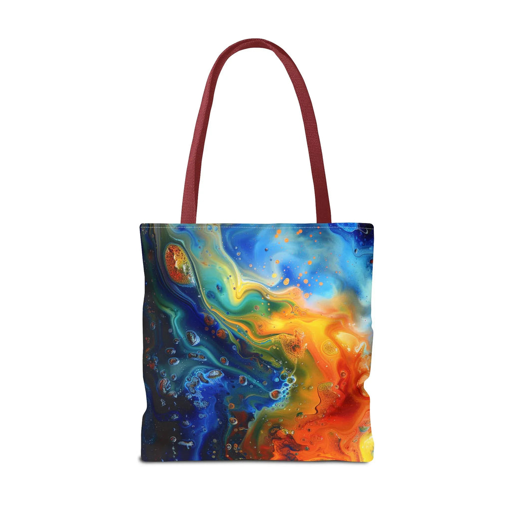 Abstract Fluid Art Tote Bag | Colorful Swirl Beach Bag - 250 USA Celebration