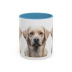 Soulful Labrador Portrait Accent Coffee Mug, Cute Dog Face Ceramic Mug - 250 USA Celebration