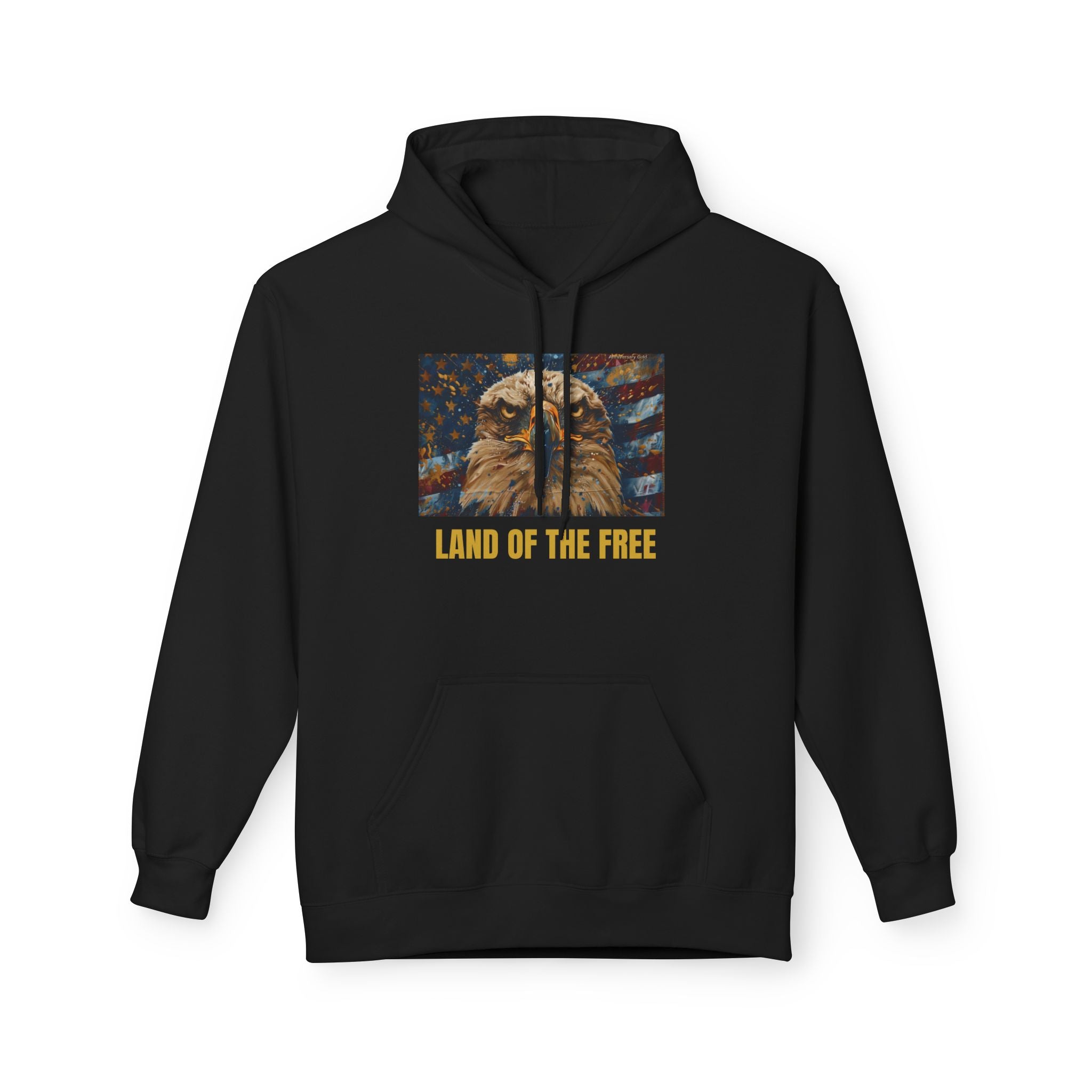 Patriotic Eagle Hoodie — American Flag Bald Eagle with "1776 - 2026" Back Print