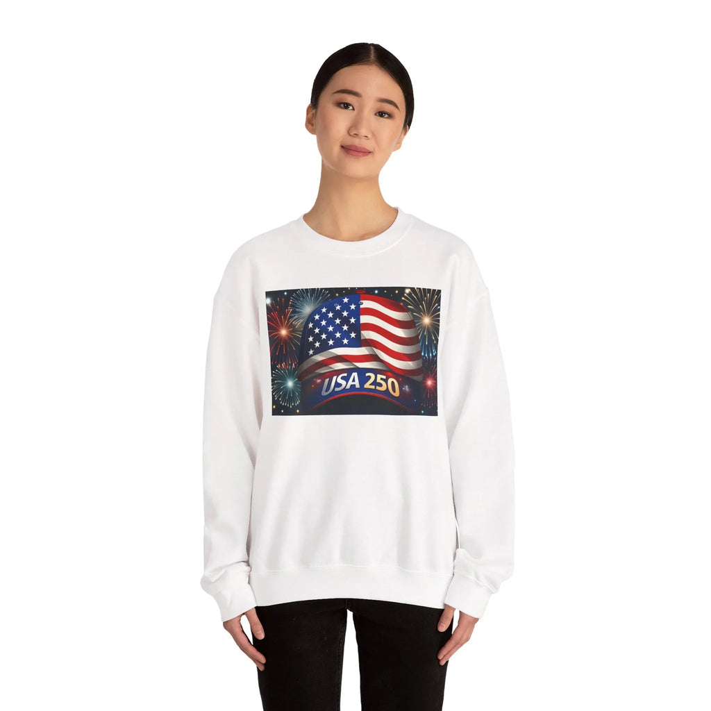 USA 250 American Flag Sweatshirt | 250th United States Celebration - 250 USA Celebration
