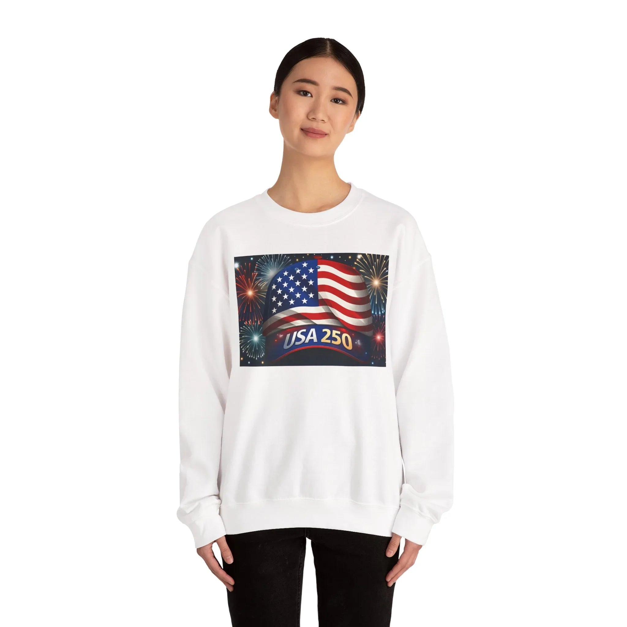 USA 250 American Flag Sweatshirt | 250th United States Celebration - 250 USA Celebration
