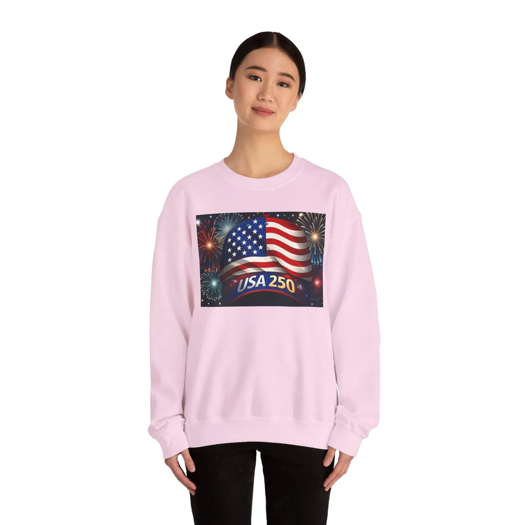 USA 250 American Flag Sweatshirt | 250th United States Celebration - 250 USA Celebration