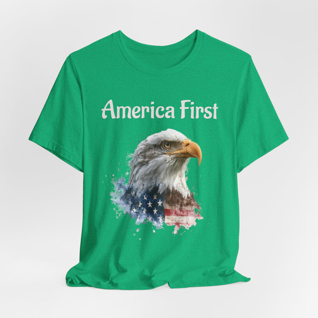 America First Eagle T-Shirt – Patriotic Bald Eagle Tee