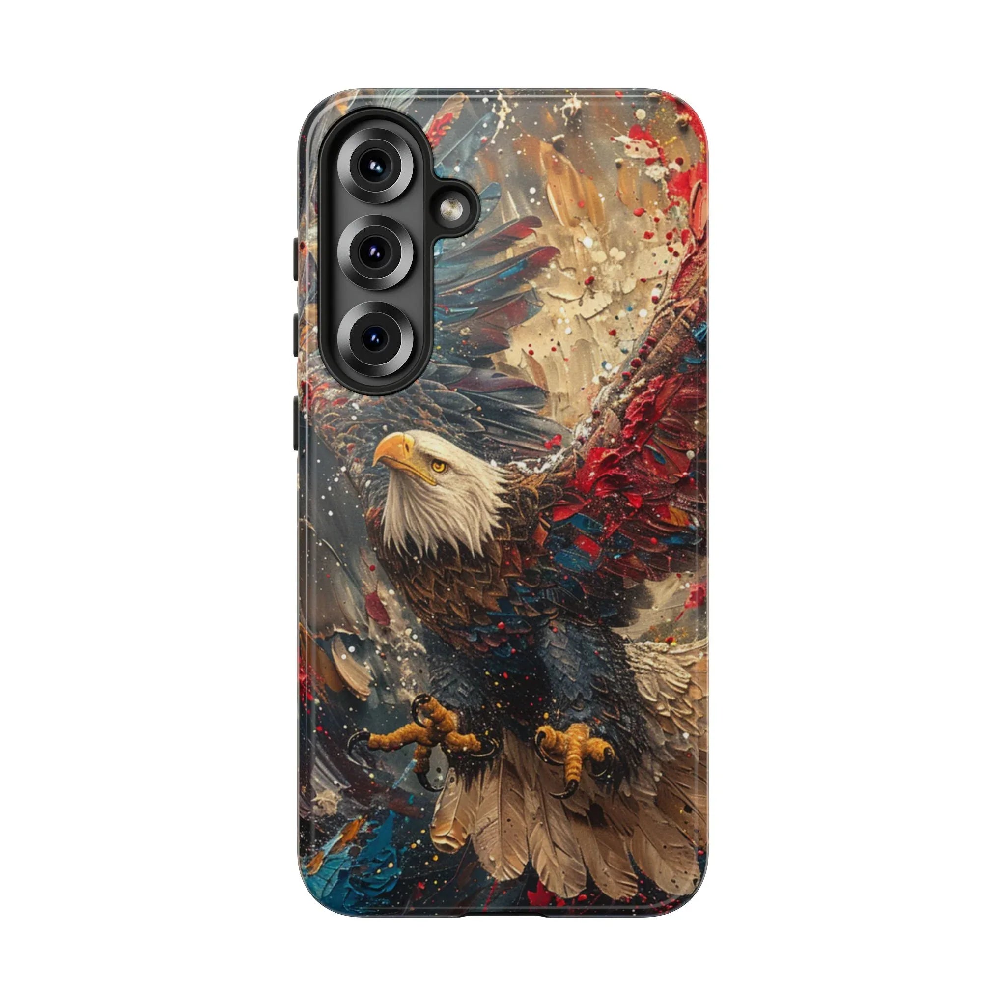 Patriotic Bald Eagle Tough Case | iPhone Phone Case, Red Blue Feather Art - 250 USA Celebration