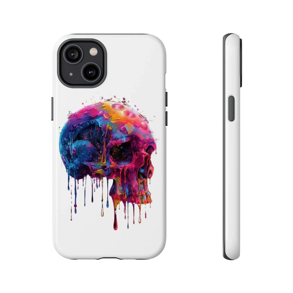 Colorful Drip Skull Phone Case | Hard Plastic Protective Case - 250 USA Celebration
