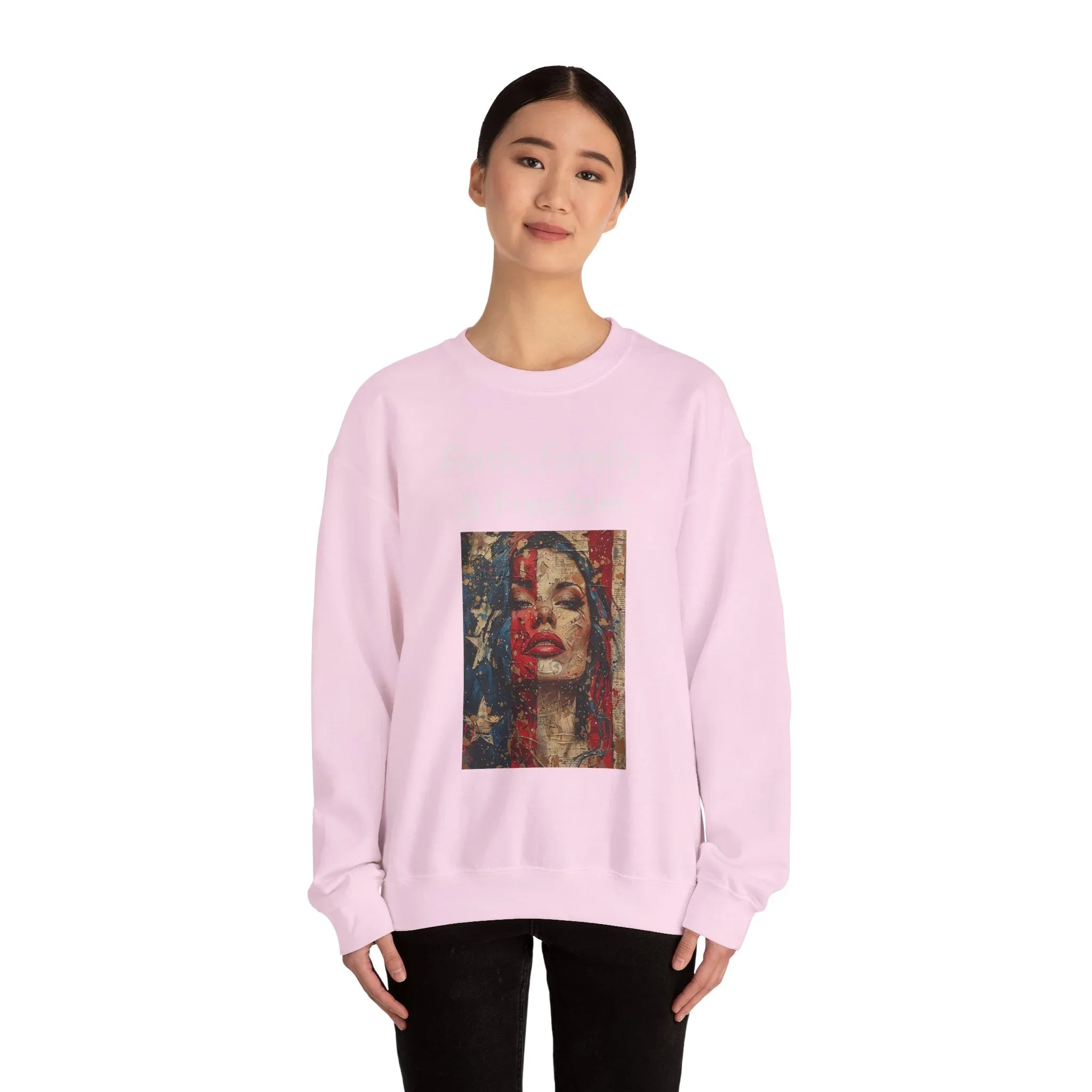 Patriotic Womens Merchandise, American Flag Apparel, USA Womens Crewneck Sweatshirts, Patriotic Dresses, Women's DayGear, Womens Sweatshirts - 250 USA Celebration